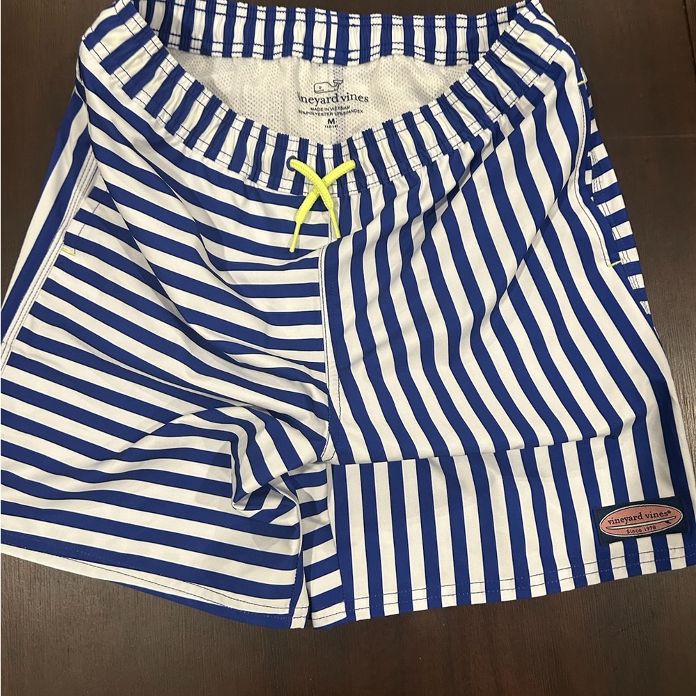 Vineyard Vines Blue and White Striped Swim Shorts